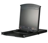ATEN KL1508AM 8 Port Cat-5 High Density Dual Rail LCD KVM Switch with 19 inch LCD Monitor - Black
