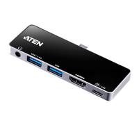 ATEN Usb-c Travel Dock With Power Pass-through in Black Aten Black