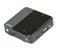 ATEN USB DisplayPort/Audio 2 Port KVM Switch CS782DP 4K UHD (3840 × 2160 @ 60 Hz) 4K DCI (4096 x 2160 @ 60 Hz), support Windows, Mac, Sun, and Linux, UK, 1 KVM Market Leader,black