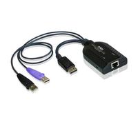 ATEN USB - DisplayPort to Cat5e/6 KVM Adapter Cable (CPU Module). Host interface: USB Output interface: USB 2.0. Product colour: Black. Width: 56 mm Depth: 91 mm Height: 21 mm