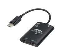 2-Port True 4K DisplayPort 1.2 Aluminium MST Hub VS92DP (up to 3840 x 2160@30Hz (4:4:4)) Dolby TrueHD and DTS-HD Master 7.1 Audio, Plug & Play (MST Mirror Mode/MST Extend Mode/MST Videowall Mode)
