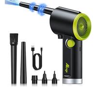 ATEngeus Compressed Air Duster, Stepless Speed Electric Air Duster, Handheld Cordless Air Duster, Rechargeable Air Cans, Keyboard Cleaner, Portable Air Blower for Computer, Car, Pet House