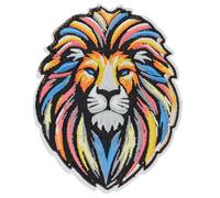 Atensils Colorful Lion Iron On Patch Iron On or Sew On Patches Perfect for Backpacks Jeans Jackets Hats & Clothes Cute Funny Cool Embroidered Appliques Patch