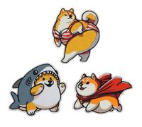 Atensils Dog Patches Shiba Inu Iron On or Sew On Patches Perfect for Backpacks Jackets Hats & Clothes Cute Funny Cool Embroidered Appliques Patch