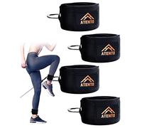 ATENTO 2 Pairs Ankle Strap for Cable Machines & Resistance Bands, Adjustable Leg Straps for Foot Muscle Strength Exercises for Home, Gym, Fitness, Hips, Glute, Legs, Arms, Abs, Men, & Women (Black)