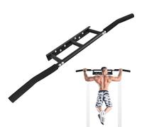 ATENTO Wall Mounted Multi-Grip Strength Hanging Bar, Max Load 400LBS, Black Steel Pull-Up Bar for Home Workout