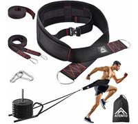 ATENTO Weight Lifting Belts for Pulling, Strength Training, Adjustable Closure, 2 Straps & 4 Hooks Included