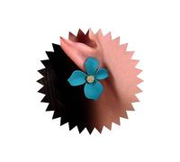 Atentuyi Boho Flower Stud Earrings Gold Green Flower Earrings Resin Floral Earrings Rose Petal Acrylic Earrings Vintage Statement Earrings Jewelry for Women and Girls