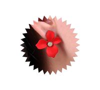 Atentuyi Boho Flower Stud Earrings Gold Red Flower Earrings Resin Floral Earrings Rose Petal Acrylic Earrings Vintage Statement Earrings Jewelry for Women and Girls