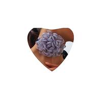 Atentuyi Boho Grey Flower Rose Choker Chain Black Lace Choker Floral Choker Grey Big Flower Choker Party Prom Hand Flower Long Wrap Bow Black Velvet Choker Jewelry for Women and Girls