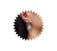 Atentuyi Boho Pearl North Star Dangle Earrings Silver Star Earrings Cz Starburst Drop Earrings Small Star Stud Earrings Vintage Celestial Earrings Jewelry for Women and Girls