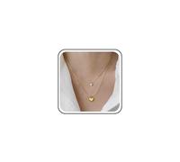 Atentuyi Boho Simple Dainty Heart Necklace Mini Cz Pendant Thin Necklace Layered Gold Choker Small Love Minimalist Chain Sparkly Round Tiny Dot Crystal Cute Delicate Trendy Jewelry for Women