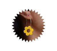 Atentuyi Boho Small Flower Drop Earrings Gold Big Hoop Earrings Yellow Little Daisy Earrings Acrylic Dangle Earrings Resin Floral Earrings Jewelry for Women and Girls