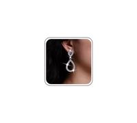 Atentuyi Bridal Rhinestone Earrings Silver Crystal Drop Earrings Diamond Dangle Wedding Earrings Cz Teardrop Hoop Earrings Jewelry for Women and Girls