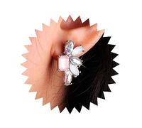 Atentuyi Pink Crystal Stud Earrings Gold Square Tiny Cz Earrings Small Rhinestones Earrings Vintage Colorful Sparkly Earrings Jewelry for Women and Girls