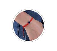 Atentuyi Red Evil Eye Bracelet, Boho Style, Handmade, Adjustable, Lucky Protection, Glass Beads, Red String, Kabbalah, Minimalist, 30cm Chain Length