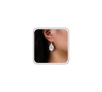 Atentuyi Rhinestone Drop Earrings - Silver Crystal Wedding Bridal Teardrop Cz Tear Pear Shape Earrings for Women and Girls