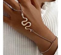 Atentuyi Snake Bracelet Punk Finger Ring Hand Chain Gold Finger Chain Metal Retro Slave Bracelet Jewelry for Women and Girls