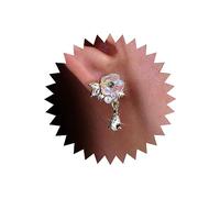 Atentuyi Wedding Small Flower Stud Earrings Gold Acrylic White Floral Earrings Teardrop Mini Cz Dangle Drop Earrings Crystal Climber Earrings Tiny Pearl Earrings Jewelry for Women and Girls