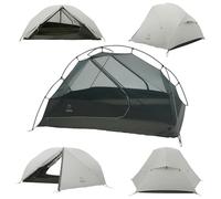 ATEPA Backpacking Tent, 1-2 Person Nylon Lightweight 4000MM+ Waterproof Windproof Portable Solo Tent with Aluminum Frame & Rainfly for Backpacking Hiking Camping Motorcycle, 4 Season, Light Grey