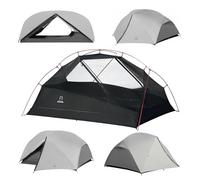 ATEPA Backpacking Tent, 2-3 Person Nylon Lightweight 4000MM+ Waterproof Windproof Portable Two Person Tent with Aluminum Frame & Rainfly for Backpacking Hiking Camping Motorcycle, 4 Season, Light Grey