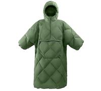 ATEPA Camping Wearable Blanket Poncho Outdoor Stadium Blanket Hoodie for Women Men, Ultralight Water-Resistant Warm Wearable Sleeping Bag Adult, Cold Weather Accessories Christams Gifts, Green