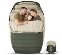 ATEPA Double Down Sleeping Bag for Cold Weather -5°C (23°F), ISO Rated, 2000G 700FP RDS Down Fill, Car Camping & RV Use with Compression Sack