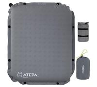 ATEPA Inflatable Seat Cushion, Self-Inflating Foam Air Blow up Button-Attachable Cushion to Sit on for Travel Airplane Stadium Camping Backpacking Boating Concert, Grey