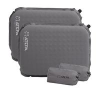 ATEPA Inflatable Seat Cushion, Self-Inflating Memory Foam Air Blow up Cushion to Sit on for Travel Airplane Stadium Camping Backpacking Boating Concert, 2 Pack Grey