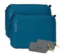 ATEPA Inflatable Stadium Seat Cushion, Self-Inflating Memory Foam Stadium Seats Bleacher Seat Chair Cushion Pad for Airplane Travel Backpacking Sports Events, Blue 2 Pack