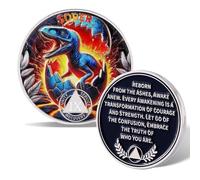 ATERECOSP Broken Egg Dinosaur Sobriety Coin (9 Year)