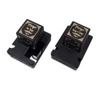 Ateret Judaica Decorative Plastic Tefillin Boxes Case Cover Set of Two, Rosh and Yad For Righty, Rashi (Shaidalach), Black, 35