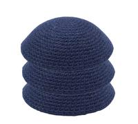 Ateret Judaica Set of 3-Pcs - Handmade Knitted Kippahs for Men Boys and Kids, Yamakah Hat from Israel - Kippot, Blue - Size 16, M