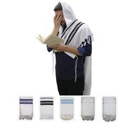 Ateret Judaica Wool Like Kosher Waffle Non-Slip Tallit Prayer Shawl with Black Stripes - Size 55 - 72 X 52 Inch Elegant Lookin Tallit from Israel, Soft Acrylic Tallit with Bracha, Certified Kosher