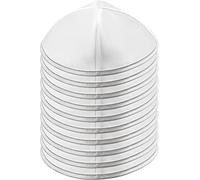 ateret yudaica Pack of 10-Pcs - Hq 19cm White & Silver String Satin Kippah for Men & Boys, Yamaka Hat from Israel - Kippot Bulk.