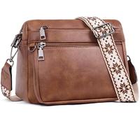 ATERITSSI Crossbody Purses for Women Trendy,Vegan Leather Crossbody Bags,Cell Phone Camera Shoulder Handbags with Card Slots, Brown