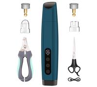 ATESON Dog Nail Grinder with LED Light, 6-Speed Quiet Electric Pet Nail Trimmers, Forward/Reverse, Powerful No-Stall Motor, 2000mAh Battery 8H Runtime, 95% Dust Capture for Dogs & Cats