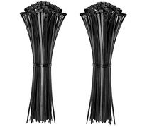 ATETEO Black Cable Ties, 300mm x 4.8mm, Pack of 100, Premium Nylon Zip Ties, Multi-Purpose Plastic Tie Wraps, Secure Self-Locking Mechanism, for Home, Garden, Office and DIY