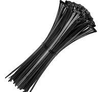 ATETEO Black Cable Ties, 370mm x 3.6mm, Pack of 100, 14" Premium Nylon Zip Ties, Multi-Purpose Plastic Tie Wraps, Secure Self-Locking Mechanism, for Home, Garden, Office and DIY