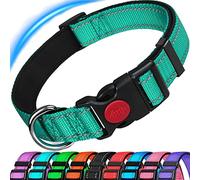 ATETEO Dog Collar, Reflective Adjustable Basic Dog Collar with Soft Neoprene Padding, Durable Nylon Pet Collars for Puppy Large Dogs