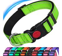ATETEO Dog Collar, Reflective Adjustable Basic Dog Collar with Soft Neoprene Padding, Durable Nylon Pet Collars for Puppy Large Dogs