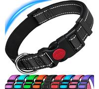 ATETEO Dog Collar, Reflective Adjustable Basic Dog Collar with Soft Neoprene Padding, Durable Nylon Pet Collars for Puppy Large Dogs
