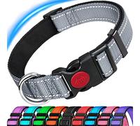 ATETEO Dog Collar, Reflective Adjustable Basic Dog Collar with Soft Neoprene Padding, Durable Nylon Pet Collars for Puppy Large Dogs