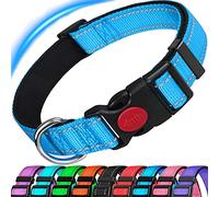 ATETEO Dog Collar, Reflective Adjustable Basic Dog Collar with Soft Neoprene Padding, Durable Nylon Pet Collars for Puppy Large Dogs