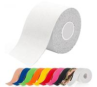 ATETEO Kinesiology Sports 5m x (2.5/3.8/5/7.5) cm Roll of Elastic Muscle Support Tape for Exercise &Injury Recovery, F-White, S: 5mX2.5cm