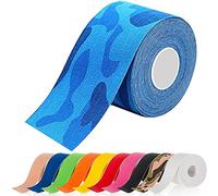 ATETEO Kinesiology Sports 5m x (2.5/3.8/5/7.5) cm Roll of Elastic Muscle Support Tape for Exercise &Injury Recovery, camo Blue, S: 5mX2.5cm