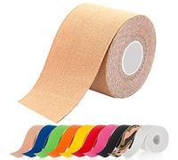 ATETEO Kinesiology Sports 5m x (2.5/3.8/5/7.5) cm Roll of Elastic Muscle Support Tape for Exercise &Injury Recovery, Skin Color, M: 5mX3.8cm