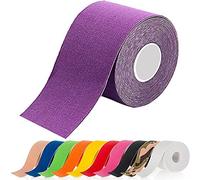 ATETEO Kinesiology Sports 5m x (2.5/3.8/5/7.5) cm Roll of Elastic Muscle Support Tape for Exercise &Injury Recovery, O-Purple, L: 5mX5cm
