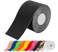 ATETEO Kinesiology Sports 5m x (2.5/3.8/5/7.5) cm Roll of Elastic Muscle Support Tape for Exercise &Injury Recovery, G-Black, M: 5mX3.8cm