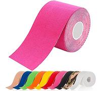 ATETEO Kinesiology Sports 5m x (2.5/3.8/5/7.5) cm Roll of Elastic Muscle Support Tape for Exercise &Injury Recovery, E-Pink, L: 5mX5cm